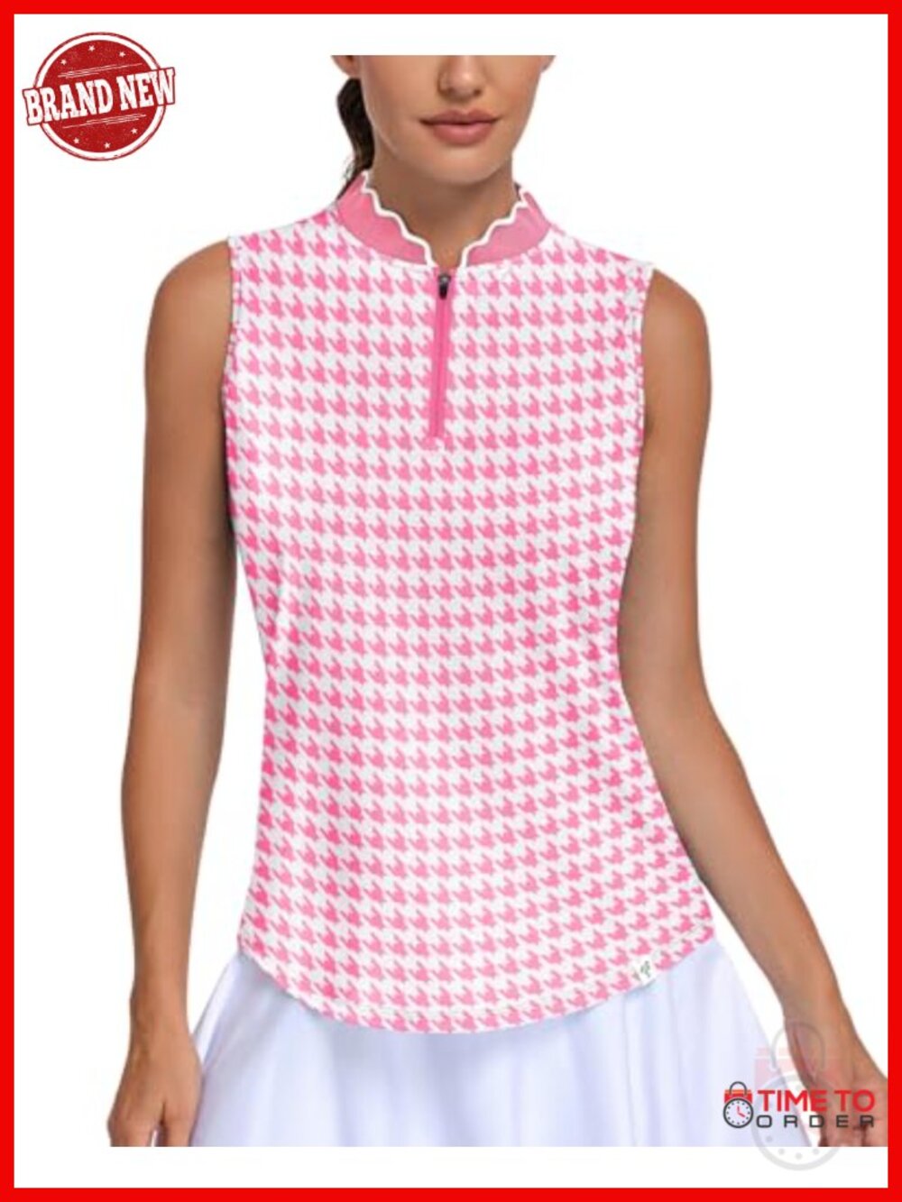 Sleeveless Golf Polo Tank Top UPF 50+ Moisture Wicking Zip Neck Athletic